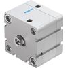 Cilindru compact Ø63 mm, Festo ADN63, cu acțiune dublă, piston cu filet M10 FI, cu frână și magnet, ISO21287 - megora.ro