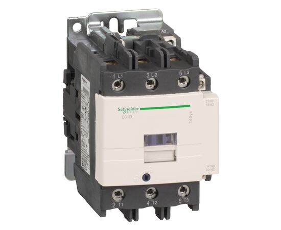 Contactor Schneider Electric LC1D95P5 seria TeSys D, configurație 3 NO, tensiune comandă 230 VAC, contacte auxiliare: 1 NO + 1 NC - megora.ro