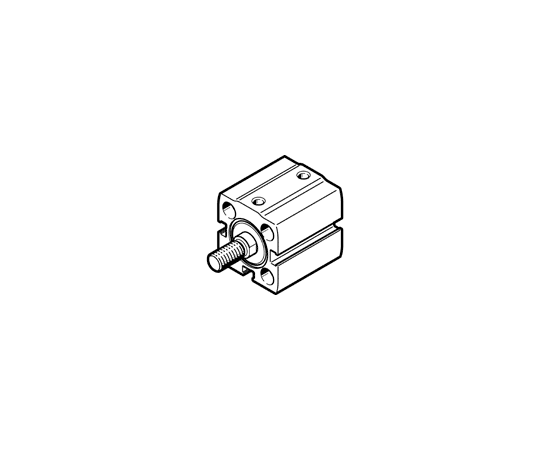 Cilindru compact Ø16 mm, Festo ADN-S16, cu acțiune dublă, piston cu filet M6 FE, cu frână și magnet - megora.ro