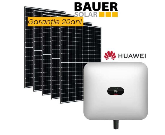 Sistem Fotovoltaic monofazic 5kW On Grid, Bauer Solar 405W, Huawei - megora.ro