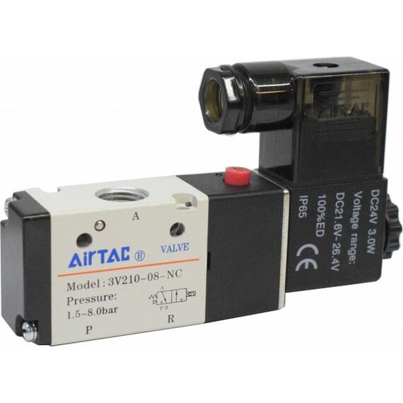 Electrovalvă Airtac 3/2 normal închis, monostabil, G1/4 seria 3V200 - megora.ro
