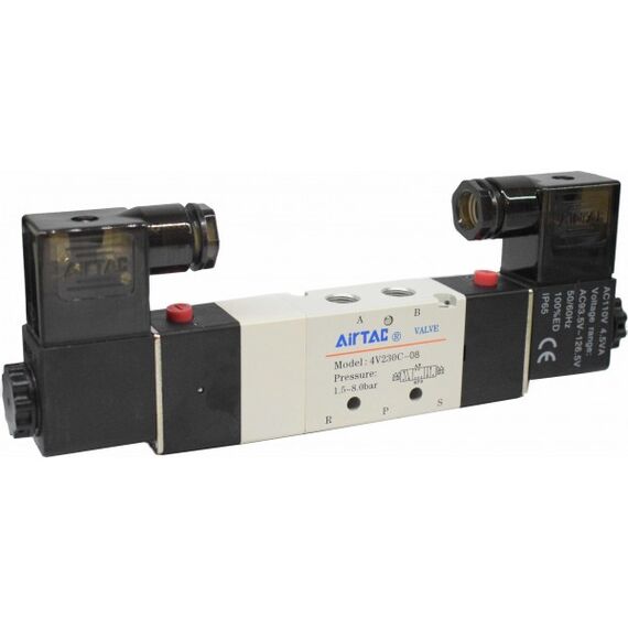 Electrovalvă Airtac 5/3 centru închis, G1/4 seria 4V200 - megora.ro