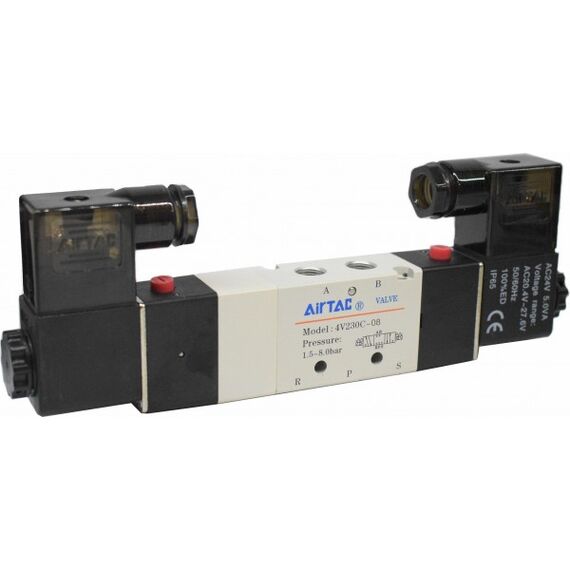 Electrovalvă Airtac 5/3 centru închis, G1/4 seria 4V200 - megora.ro