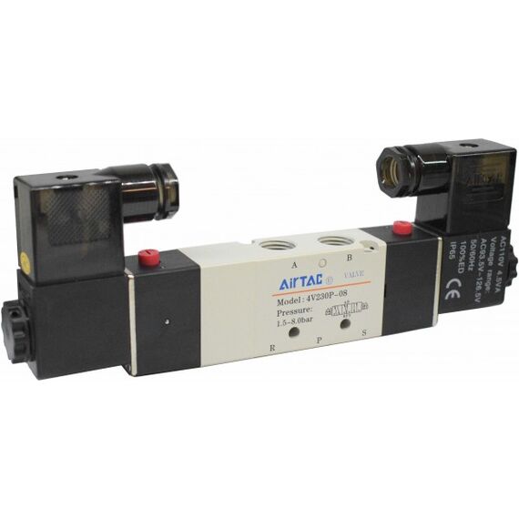 Electrovalvă Airtac 5/3 centru sub presiune, G1/4 seria 4V200 - megora.ro