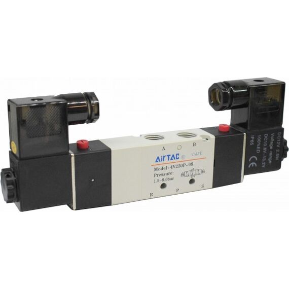 Electrovalvă Airtac 5/3 centru sub presiune, G1/4 seria 4V200 - megora.ro