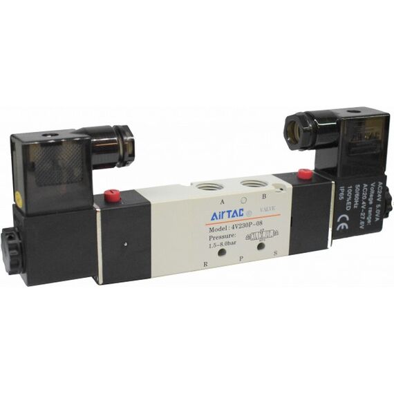 Electrovalvă Airtac 5/3 centru sub presiune, G1/4 seria 4V200 - megora.ro
