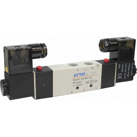 Electrovalvă Airtac 5/3 centru sub presiune, G1/4 seria 4V200 - megora.ro