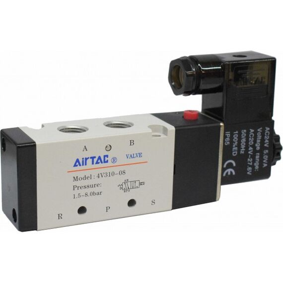 Electrovalvă Airtac 5/2 monostabil, G1/4 seria 4V300 - megora.ro