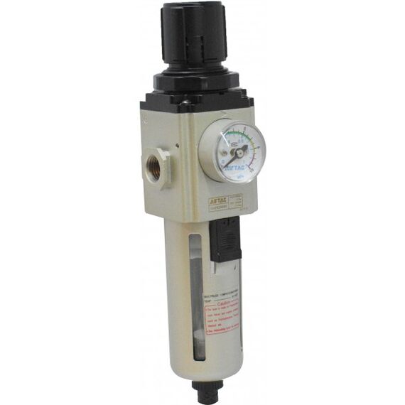 Regulator de presiune cu filtru Airtac GAFR20008SG, conexiune G1/4, pahar PC, filtru 40 μm - megora.ro
