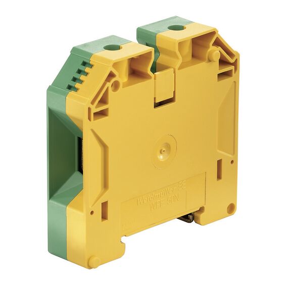 Clemă de împământare Weidmüller WPE 50N, cod 1846040000, galben/verde - megora.ro