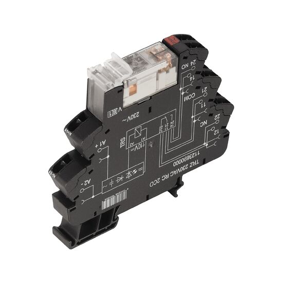 Releu șină DIN Weidmüller TRZ 230VAC RC 2CO, cod 1123690000 - megora.ro