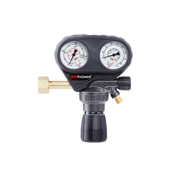 Reductor presiune GCE ProAr/CO2 argon, dioxid de carbon, intrare W21.8x1/14 200 bar, ieșire G3/8 0-32 l/min, cod: PC0780864 - megora.ro