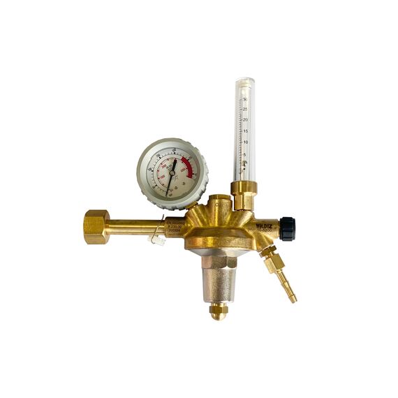 Reductor presiune Yildiz AR/CO2230 argon, dioxid de carbon, intrare W21.8x1/14 230 bar, ieșire G1/4 + stuț 6.3 mm 0-30 l/min, cod: 5250SF30 - megora.ro