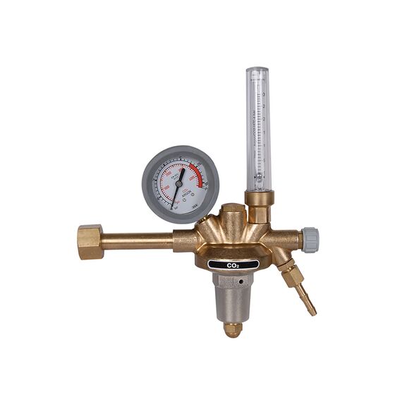 Reductor presiune Yildiz AR/CO2230 argon, dioxid de carbon, intrare W21.8x1/14 230 bar, ieșire G1/4 + stuț 6.3 mm 0-30 l/min, cod: 5250SF30 - megora.ro