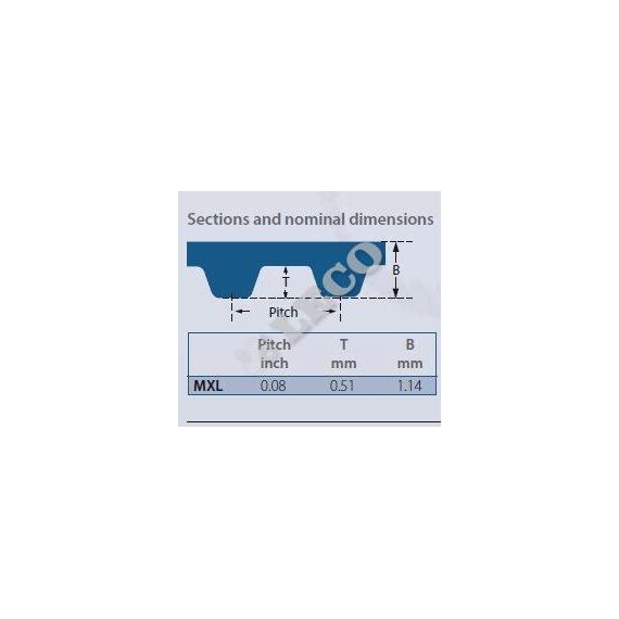 Curea sincronă dințată cu pas în inch Optibelt Mxl 45Mxl 360/4.5Mm - megora.ro