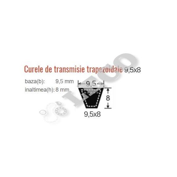 Curea trapezoidală îngustă Rubena 9.5X8X950 La - megora.ro