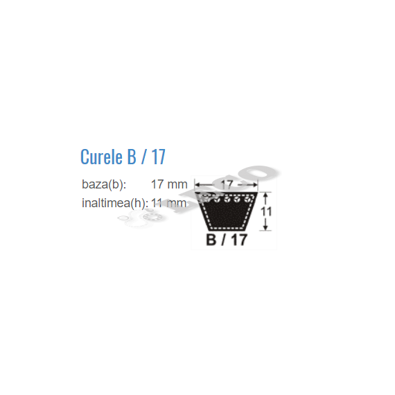 Curea trapezoidală Rubena 17X11X1180 Li - megora.ro