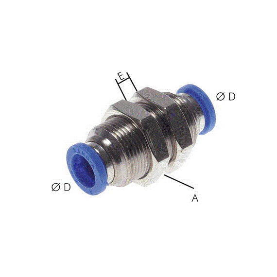 Cuplaj drept trecere prin panou EMC PMM10, diametru Ø10, filet M20X1 - megora.ro