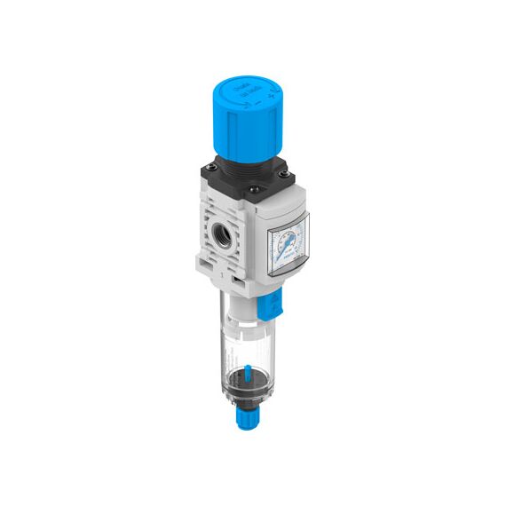 Regulator de presiune cu filtru Festo MS4-LFR-1/4-D6-C-P-M-AG-BAR-B, cod 8098257, presiune 7 bar, conexiune G1/4, debit 1500 l/min, filtrare 5 μm - megora.ro