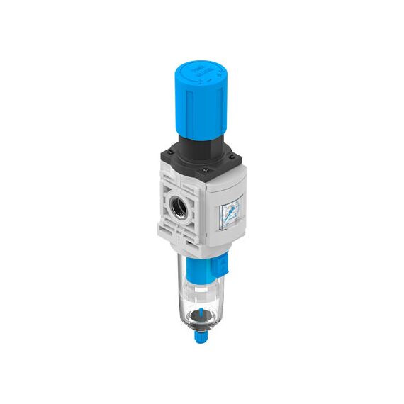 Regulator de presiune cu filtru Festo MS6-LFR-1/2-D6-C-P-M-AG-BAR-B, cod 8098300, presiune 7 bar, conexiune G1/2, debit 4200 l/min, filtrare 5 μm - megora.ro