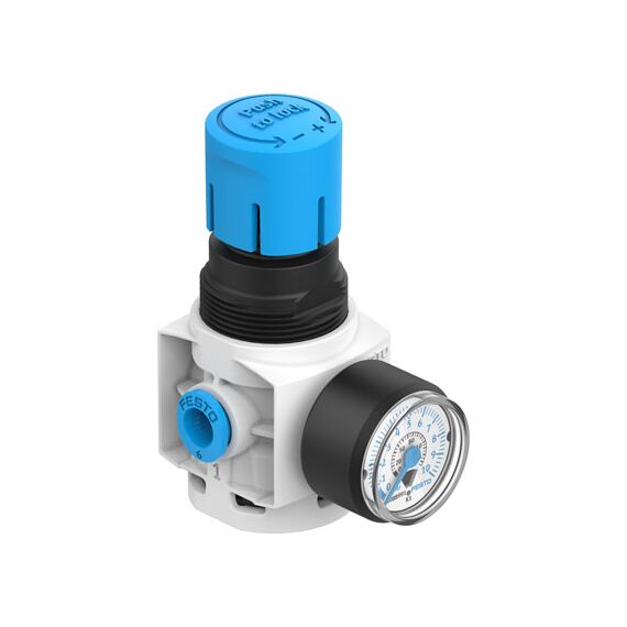 Regulator de presiune Festo MS2-LR-QS6-D6-AR-BAR-B, cod 8086638, presiune 7 bar, conexiune Q6, debit 350 l/min - megora.ro