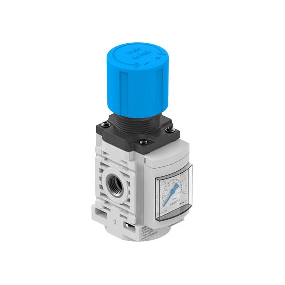 Regulator de presiune Festo MS4-LR-1/4-D6-AG-BAR-B, cod 8099358, presiune 7 bar, conexiune G1/4, debit 2000 l/min - megora.ro