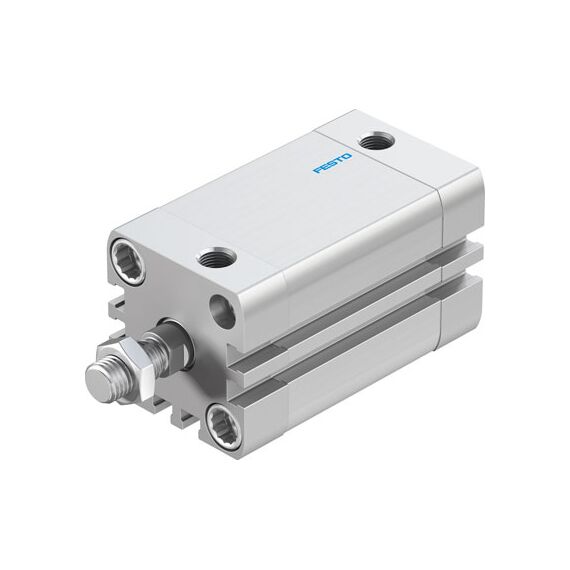 Cilindru compact Ø32 mm, Festo ADN32, cu acțiune dublă, piston cu filet M10x1.25 FE, cu frână și magnet, ISO21287 - megora.ro