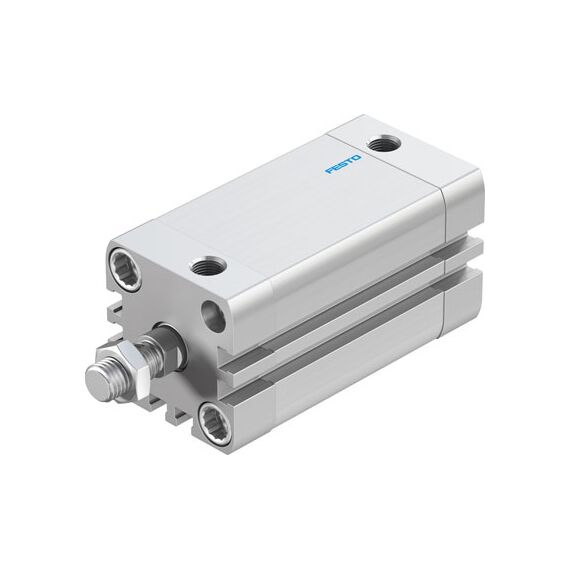 Cilindru compact Ø32 mm, Festo ADN32, cu acțiune dublă, piston cu filet M10x1.25 FE, cu frână și magnet, ISO21287 - megora.ro