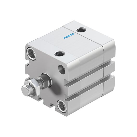 Cilindru compact Ø40 mm, Festo ADN40, cu acțiune dublă, piston cu filet M10x1.25 FE, cu frână și magnet, ISO21287 - megora.ro