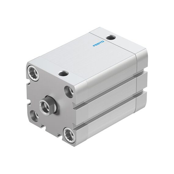 Cilindru compact Ø50 mm, Festo ADN50, cu acțiune dublă, piston cu filet M10 FI, cu frână și magnet, ISO21287 - megora.ro