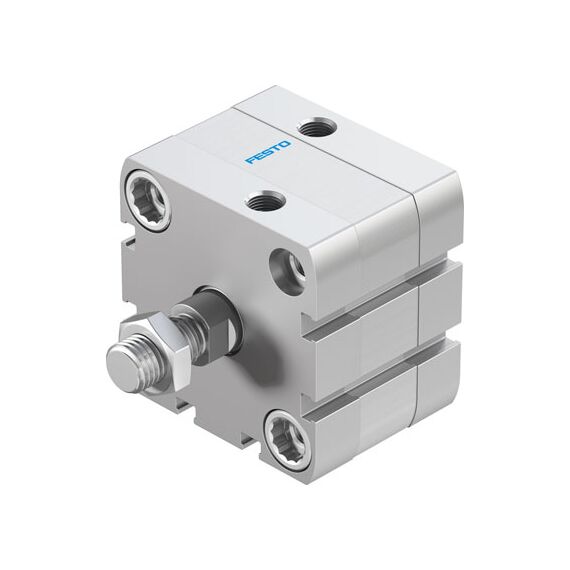 Cilindru compact Ø50 mm, Festo ADN50, cu acțiune dublă, piston cu filet M12x1.25 FE, cu frână și magnet, ISO21287 - megora.ro