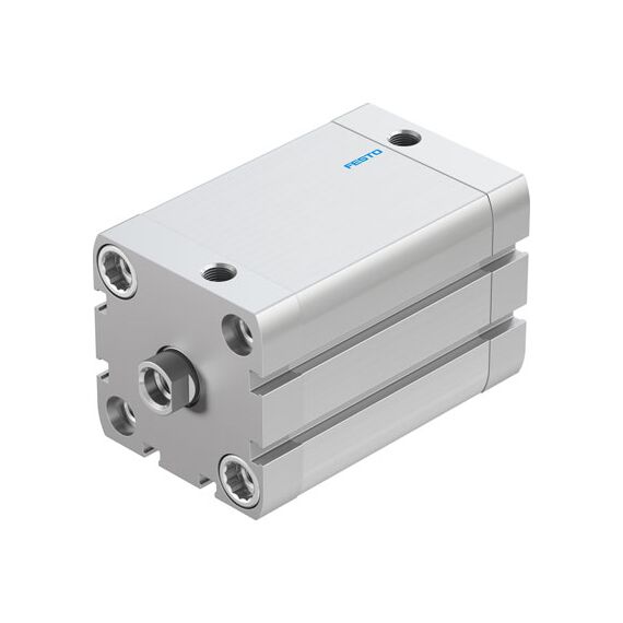 Cilindru compact Ø50 mm, Festo ADN50, cu acțiune dublă, piston cu filet M10 FI, cu frână și magnet, ISO21287 - megora.ro