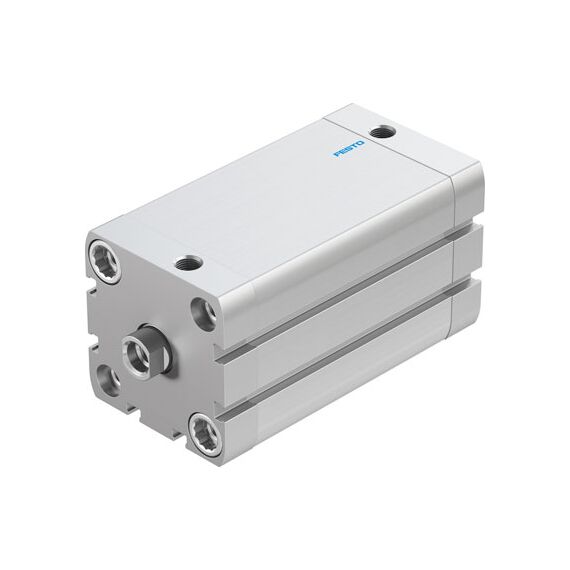 Cilindru compact Ø50 mm, Festo ADN50, cu acțiune dublă, piston cu filet M10 FI, cu frână și magnet, ISO21287 - megora.ro