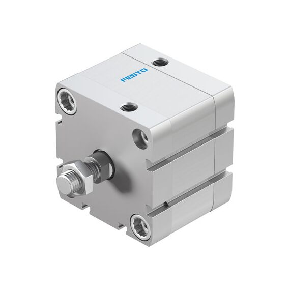 Cilindru compact Ø63 mm, Festo ADN63, cu acțiune dublă, piston cu filet M12x1.25 FE, cu frână și magnet, ISO21287 - megora.ro