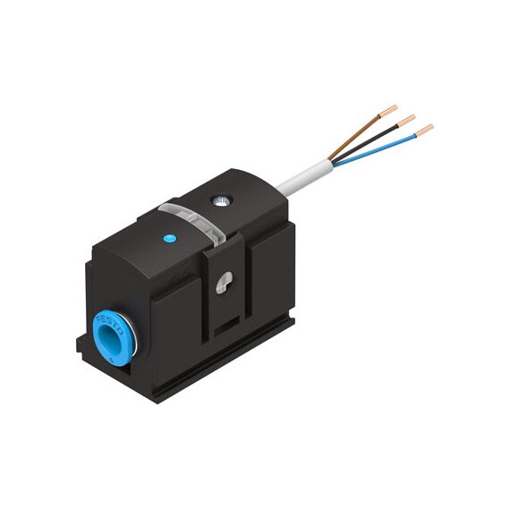 Senzor de presiune Festo SDE5-D10-FP-Q6-P-K, cod 542899, 0...10 bar, PNP NO, fără mufă, conexiune Q6, 3 fire - megora.ro