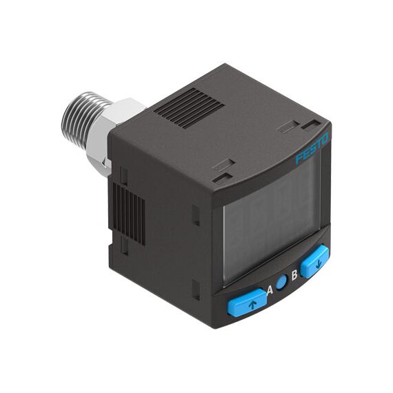 Senzor de presiune Festo SPAN-B2R-R18M-PN-PN-L1, cod 8035548, -1...1 bar, 2x PNP/NPN NO/NC, mufă L1, conexiune R1/8 FE, M5, 4 fire - megora.ro