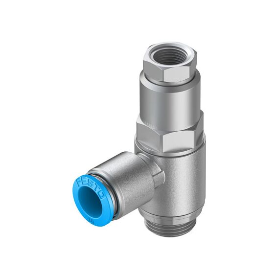 Supapa de sens pilotată Festo HGL-3/8-QS-10, cod 530044 Q10->G3/8 (pilot G1/4), 1300 l/min - megora.ro