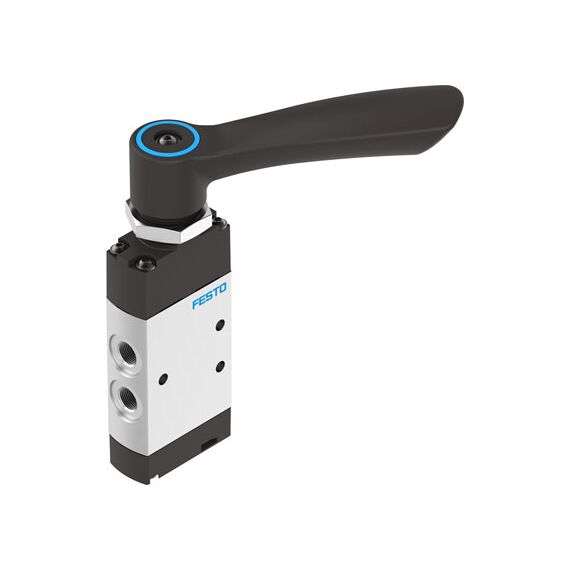 Ventil cu pârghie Festo VHEF-H-B53E-G18, cod 8080948, 5/3 CO, acțiune bistabil, conexiune G1/8 - megora.ro