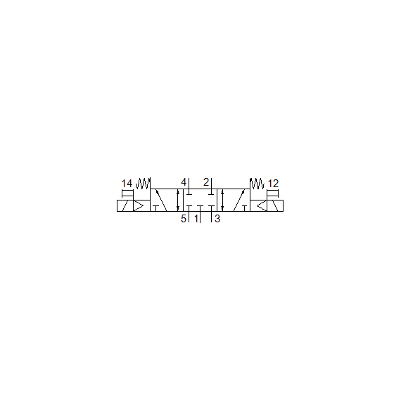 Ventil electromagnetic Festo VUVG-L10-P53C-T-M5-1R8L, cod 577346, 5/3 CC, acțiune bistabil, alimentare 24 VDC, conexiune M5 - megora.ro