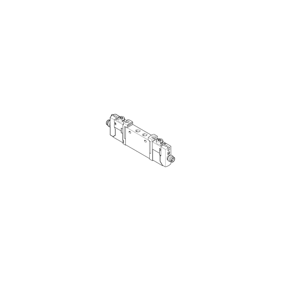 Ventil electromagnetic Festo VUVG-L10-P53C-T-M5-1R8L, cod 577346, 5/3 CC, acțiune bistabil, alimentare 24 VDC, conexiune M5 - megora.ro