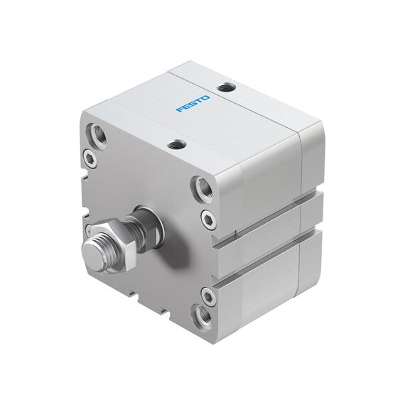Cilindru compact Ø80 mm, Festo ADN80, cu acțiune dublă, piston cu filet M16x1.5 FE, cu frână și magnet, ISO21287 - megora.ro