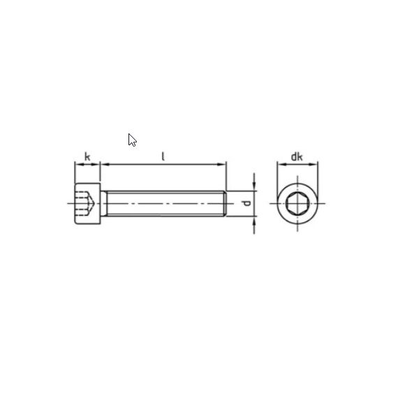 Șurub cu cap imbus, cilindric, din inox, M8x35mm - megora.ro