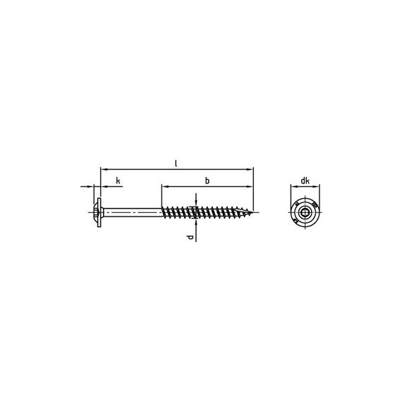 Șurub inox A2 pentru dulgherie, cap plat, torx TX40, 8x100mm - megora.ro