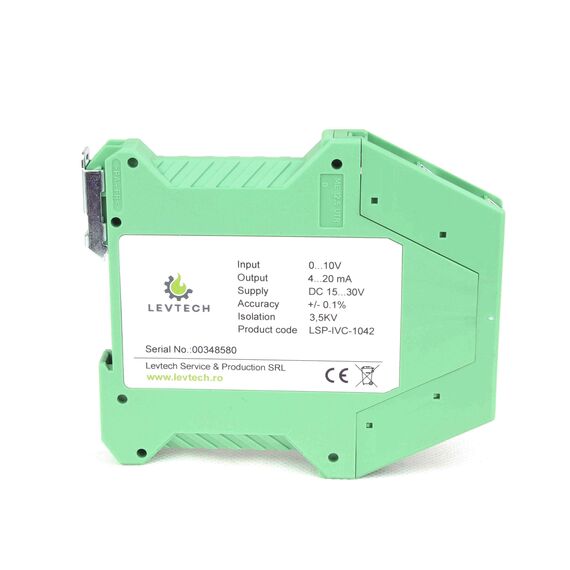 Convertor de semnal izolat Levtech LSP-IVC-1020 intrare 0-10 v, ieșire 0-20 ma - megora.ro
