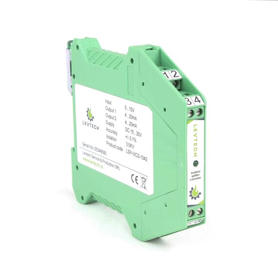 Convertor și splitter de semnal izolat Levtech LSP-IVCS-0542 intrare 0-5 v, ieșire 4-20 ma - megora.ro