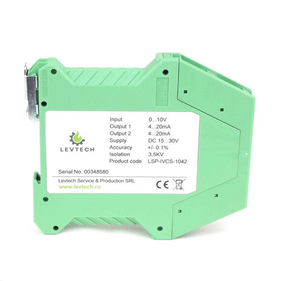 Convertor și splitter de semnal izolat Levtech LSP-IVCS-1020 intrare 0-10 v, ieșire 0-20 ma - megora.ro