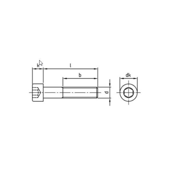 Șurub cu cap imbus, cilindric, din inox, M8x45mm - megora.ro