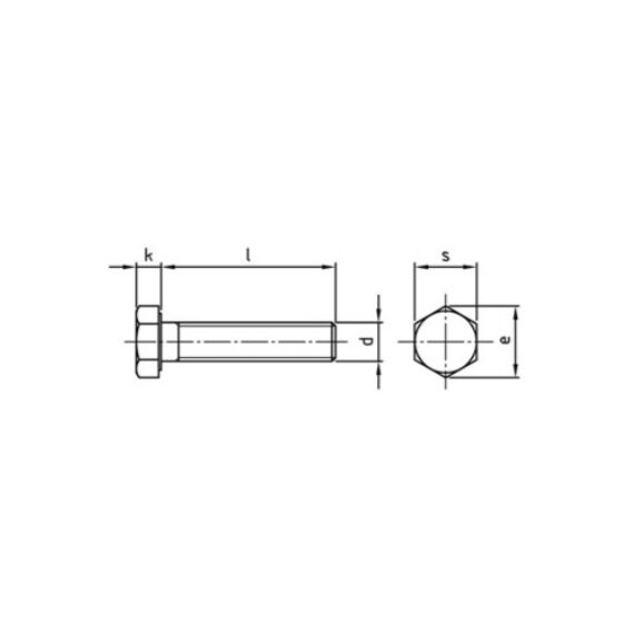 Șurub hexagonal, din inox, M10x25mm - megora.ro