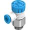 Drosel cu supapă de sens Festo VFOE-LE-T-G18-Q4, cod 8068725 Q4->G1/8 cu buton rotativ cu opritor - megora.ro