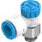 Drosel cu supapă de sens Festo VFOE-LS-T-G18-Q8, cod 8068749 Q8->G1/8 cu buton rotativ cu opritor - megora.ro